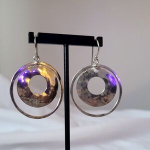 Silpada Silver Perspective Double Hoop Drop Earrings - Classic Women's Jewelry